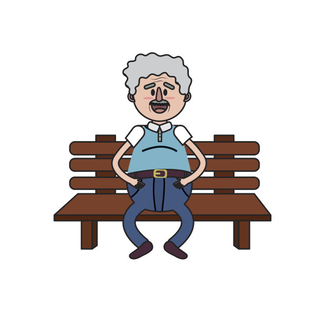 坐在椅子上留着发型的老人图片下载