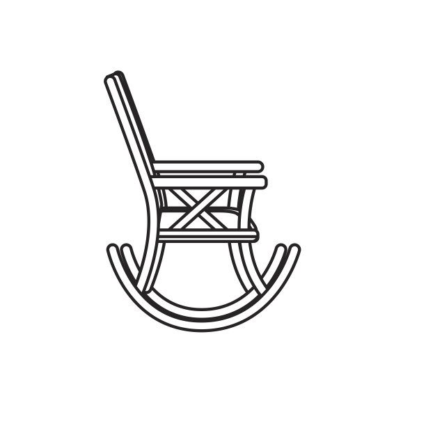 线条舒适的椅子到放松对象图标图片下载