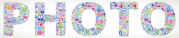 照片未来和互联网通信技术矢量按钮。图片下载