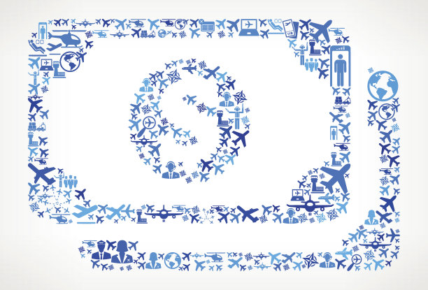 现金航空和飞机矢量图形图片下载