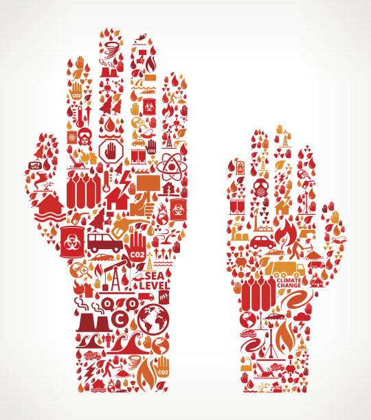 举起手全球变暖气候变化矢量模式图片下载