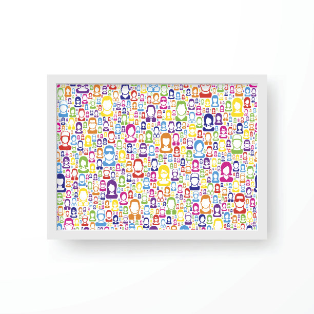 彩色人物边框（白色背景）图片下载