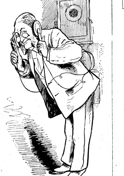 一个男人站在走廊里打电话，鞠躬，全身上下，图片下载