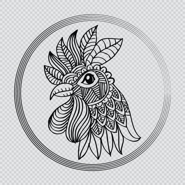 雄鸡头造型。图片下载