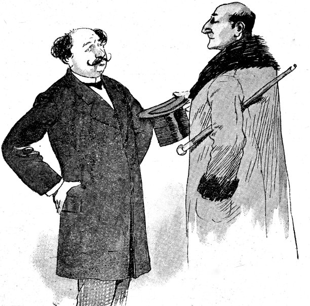 两名男子腰靠在白布上，侧视，彼此近距离交谈图片下载