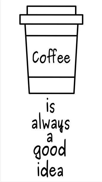 黑咖啡和白咖啡总是一个好主意矢量引用插图与纸杯咖啡图片下载