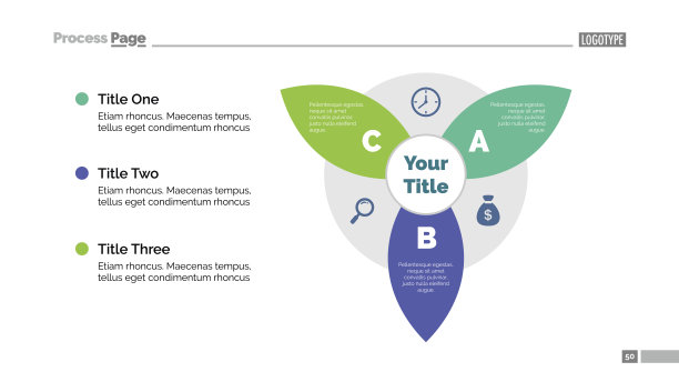 三瓣图幻灯片模板图片下载