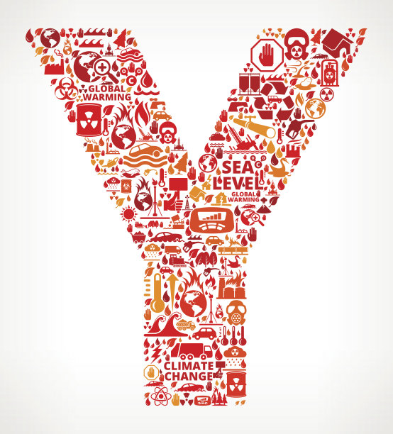 字母Y全球变暖气候变化矢量图图片下载