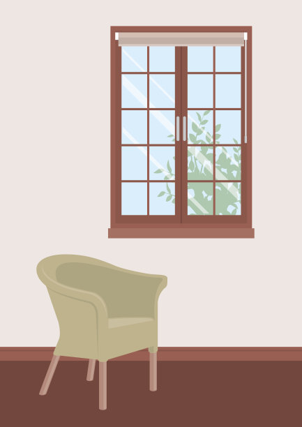 室内/窗户和椅子的插图图片下载