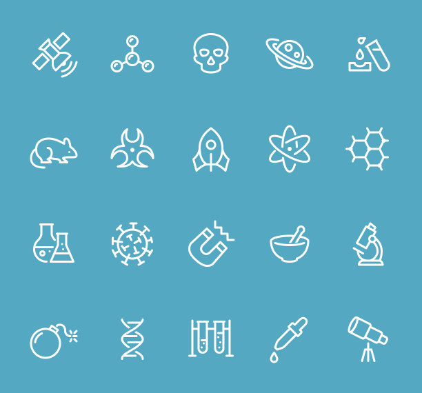 科学线图标集图片下载