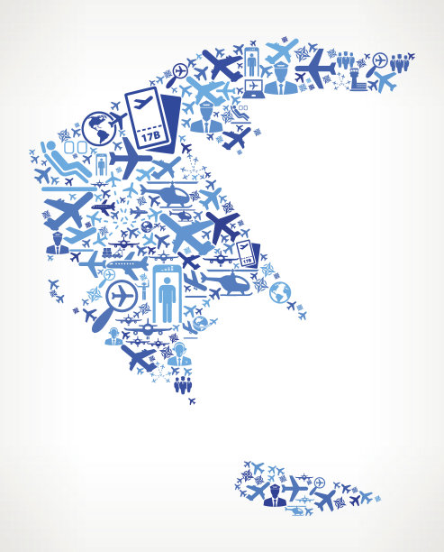 希腊航空和航空飞机矢量图形图片下载