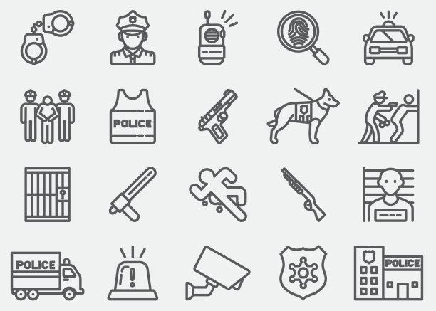 警察一行图标素材图片