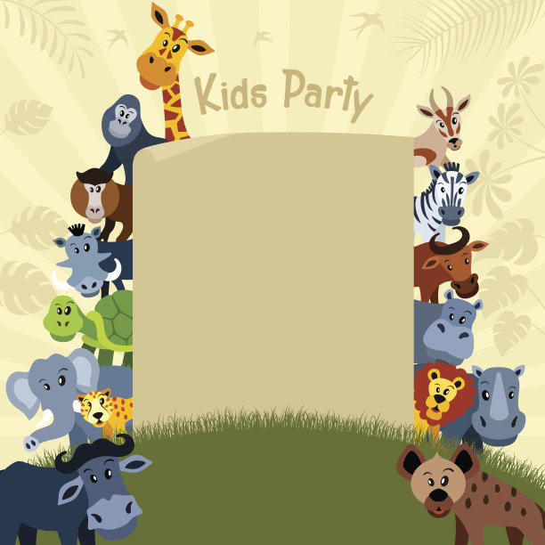 孩子们和动物聚会图片下载