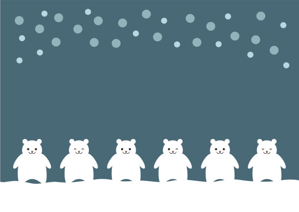 北极熊和雪的插图图片下载