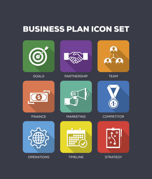 商业计划平面图标设置图片下载