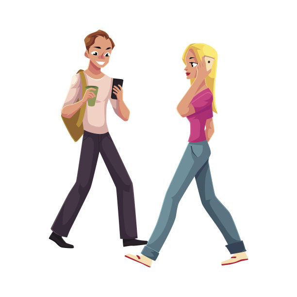 青年男女在使用智能手机，移动电话上忙个不停图片下载