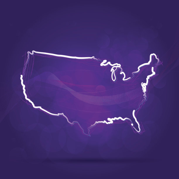 紫色背景上的美国现代空间地图图片下载