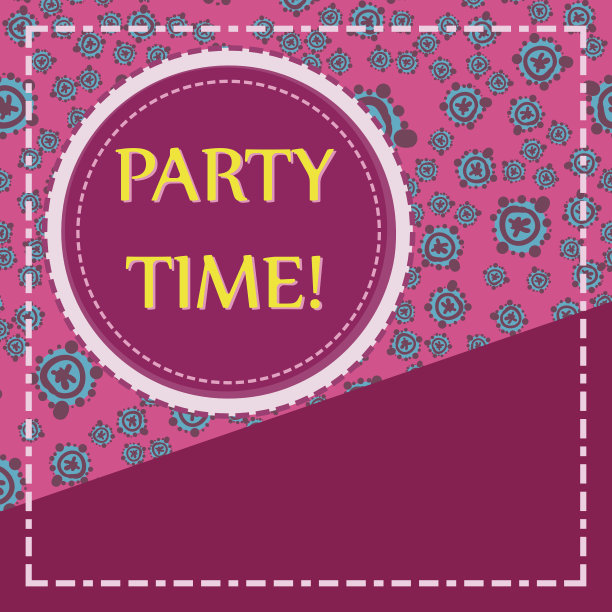 圆形框架上的粉色手绘元素无缝背景。幼稚的海报。传单，贺卡，邀请函图片下载