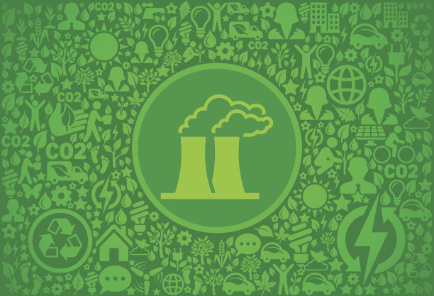 核反应堆环境绿色矢量图标模式图片下载