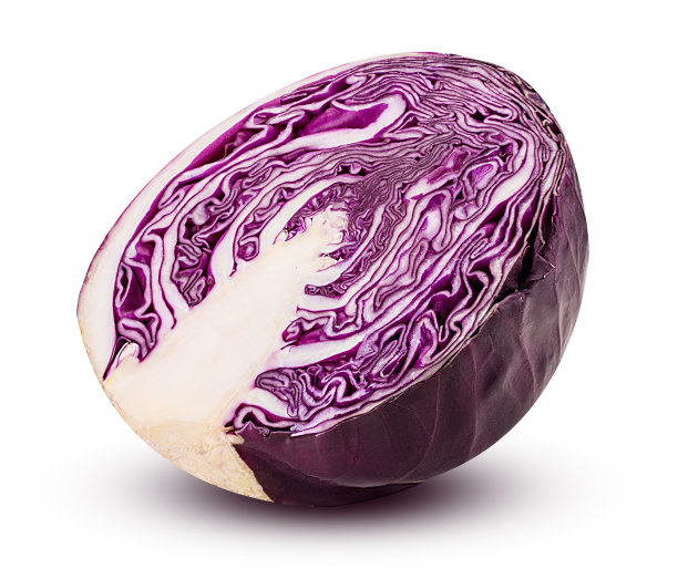 切成两半的红卷心菜图片下载