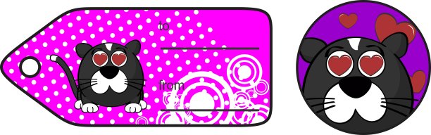 爱猫球卡通表情礼品卡图片下载