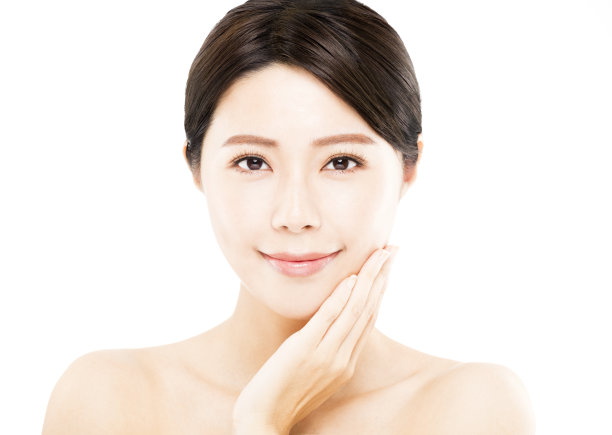 特写年轻女子美丽的脸素材图片