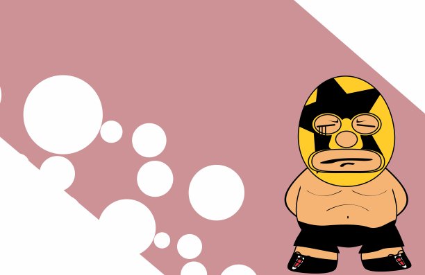 悲伤的胖乎乎的墨西哥摔跤手卡通表情背景图片下载