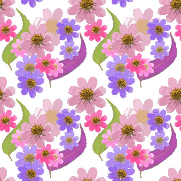 宇宙。花型纹理无缝。花背景，照片拼贴图片下载