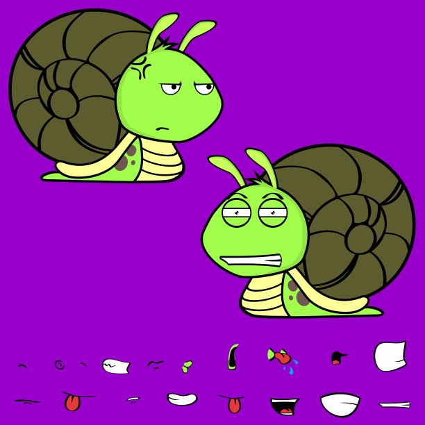 暴躁的小蜗牛卡通表情集图片下载