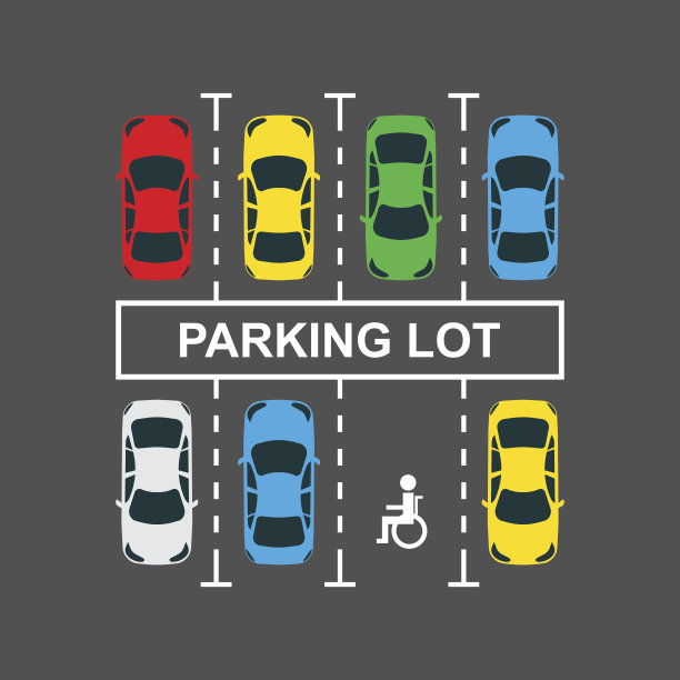 城市停车场俯视图图片下载