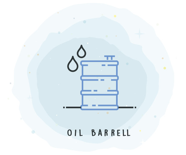 油桶图标与水彩补丁图片下载