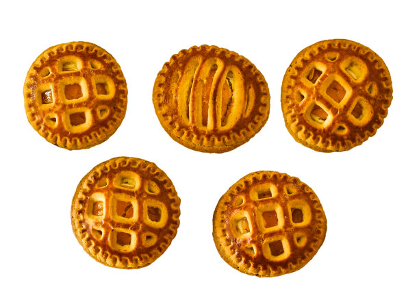 杏干饼干。孤立在白色背景上。从上面的观点图片下载