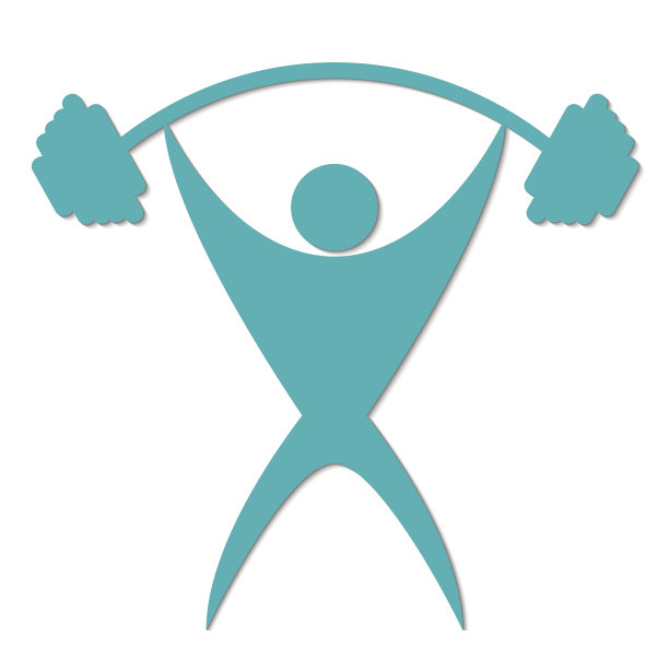 白色背景上带着杠铃的男人图片下载