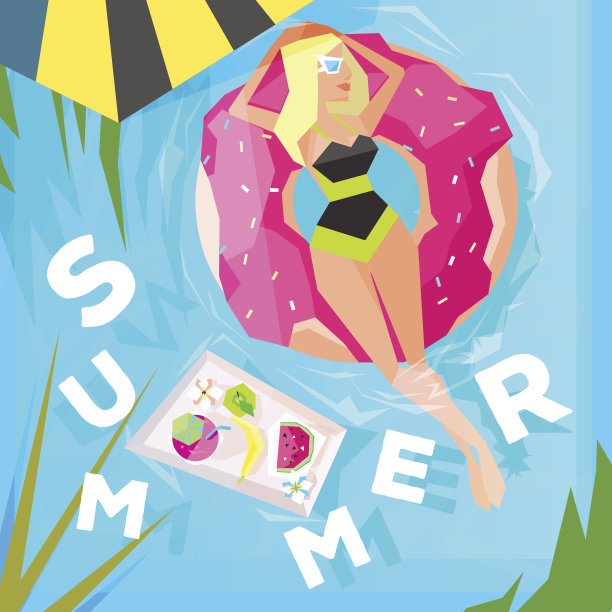 游泳池里的美女图片下载