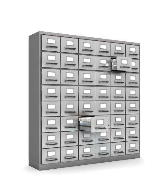 档案。文件柜孤立在白色背景上。三维演示图片下载