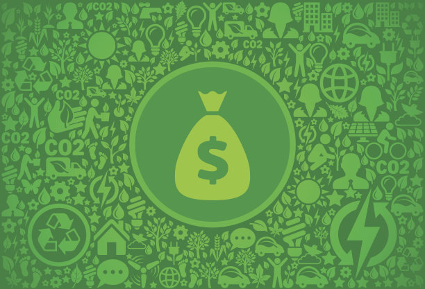 钱袋环境绿色矢量图标模式图片下载