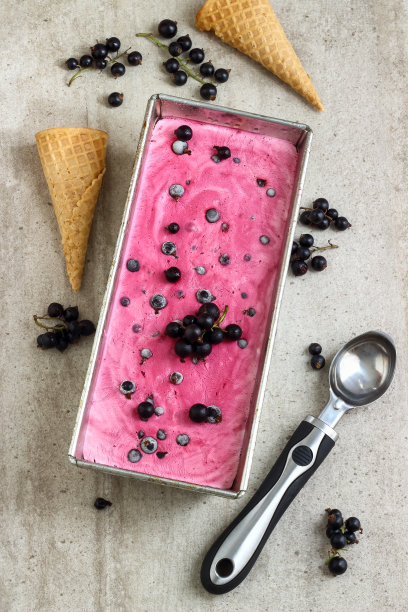 黑醋栗冰淇淋素材图片