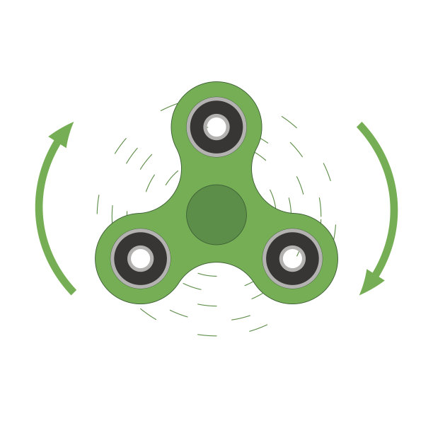 绿色转轮图标。玩具坐立不安来缓解压力。矢量图图片下载