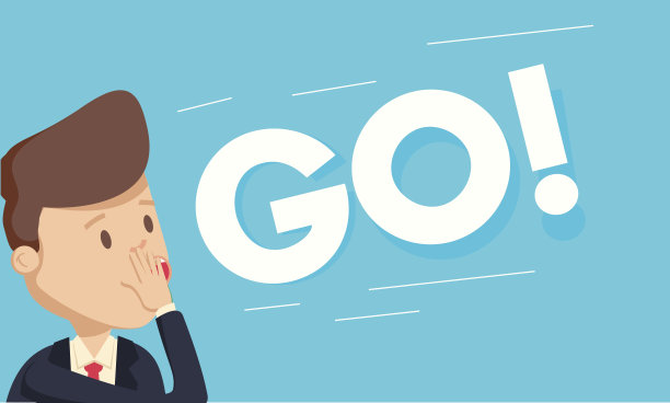 商人挥舞着他的手尖叫着去吧。动机和灵感的概念。现代的矢量图图片下载