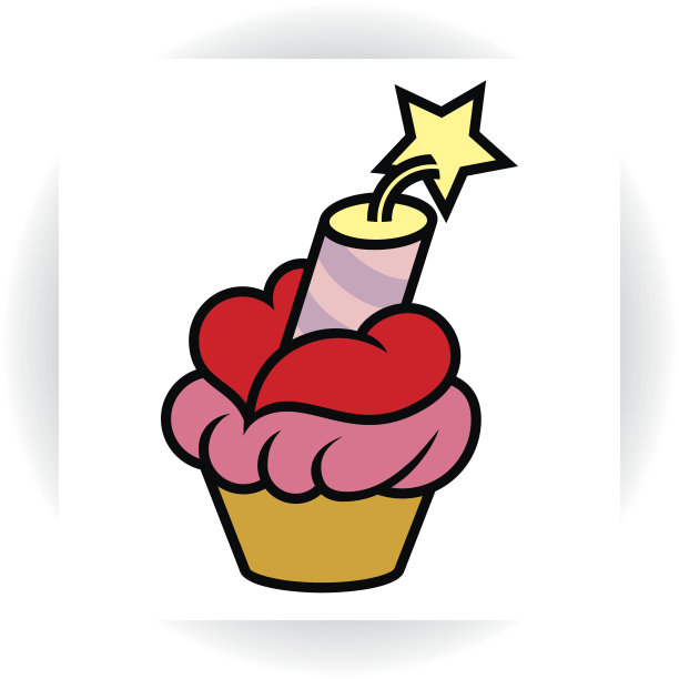 奶油唇形蛋糕和炸药图片下载