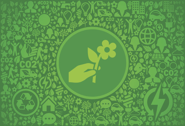 手捧花环境绿色矢量图标图案图片下载