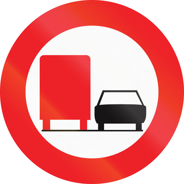 比利时交通标志-禁止卡车超车图片下载