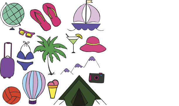 插图度假，旅游，夏季，矢量插图图片下载