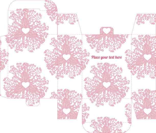 礼物婚礼喜好盒模板与爱的模式图片下载