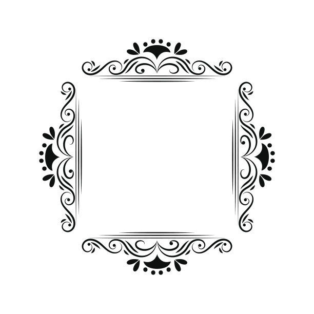 黑色轮廓复古经典字母框架图片下载