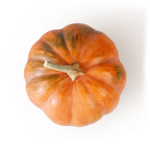 白色背景上分离出的鲜橙色南瓜图片下载