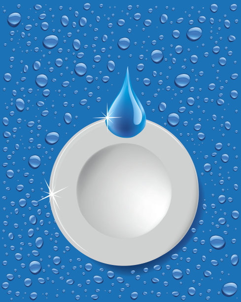 洗陶器的背景有许多水滴图片下载