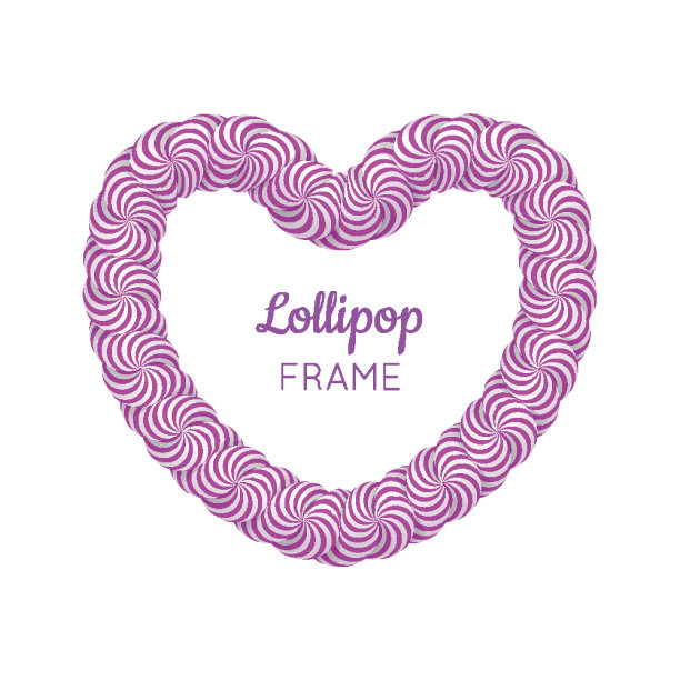 棒棒糖红心框图片下载