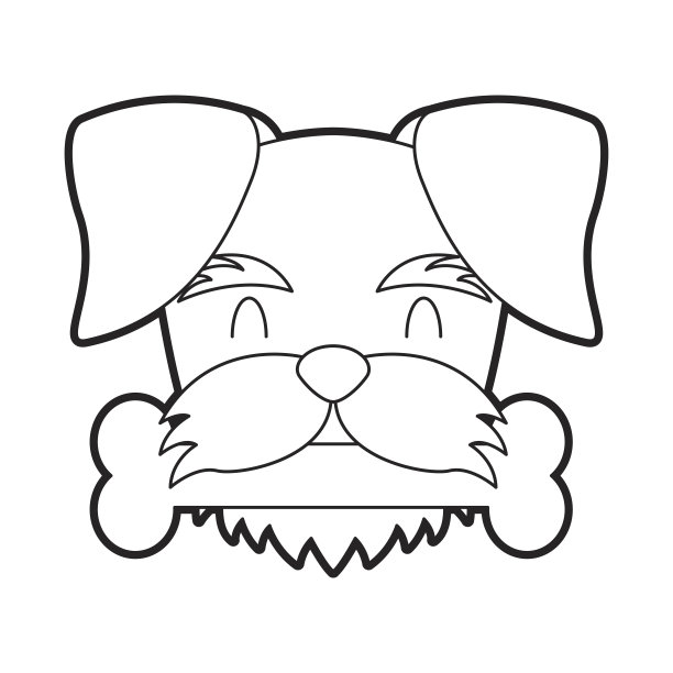 可爱的狗吉祥物和骨头图片下载