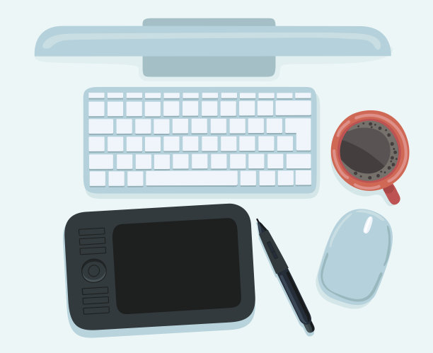 平面设计矢量插画现代创意办公室工作空间，工作场所的设计师。图片下载